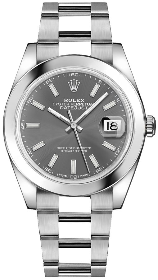 Rolex Datejust Watches Mens Dark Rhodium Grey Self winding Automatic 126300-0007 Watch