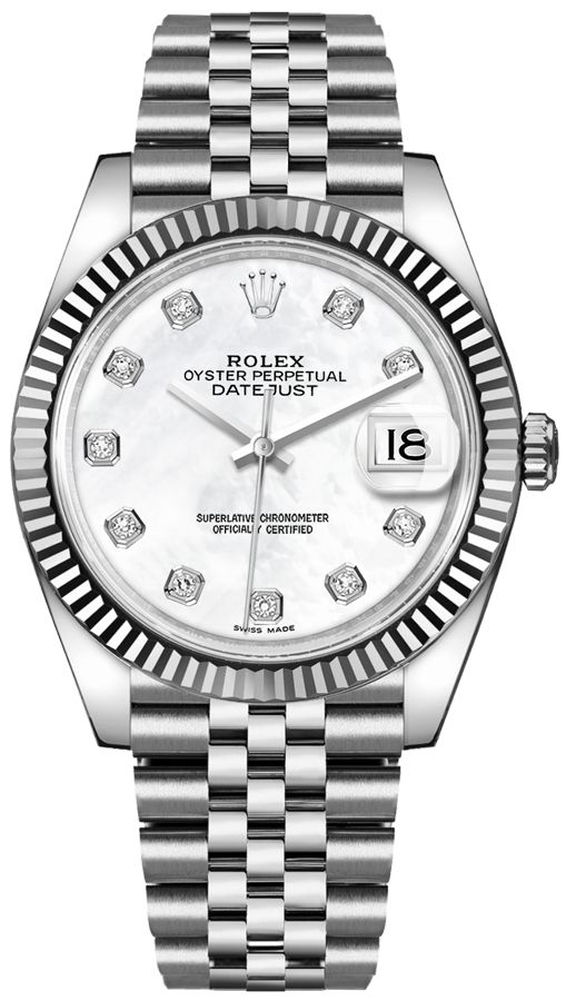 Rolex Datejust Watches Mens Pearl White Self winding Automatic 126334-0020 Watch