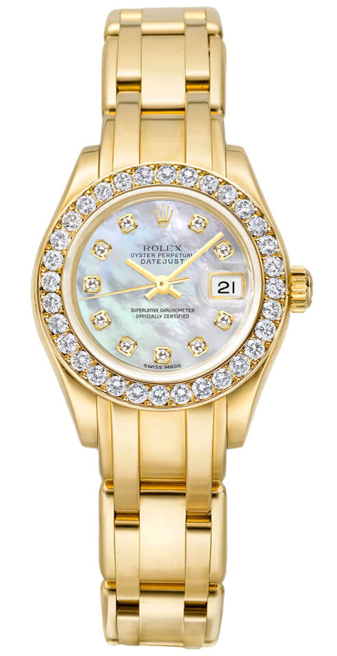 Rolex Pearlmaster Watches Ladies Pearl White Self winding Automatic 80298-0067 Watch