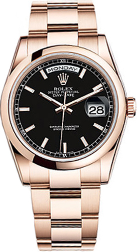 Rolex Day-Date Watches  Black Self winding Automatic 118205-BLKSO Watch