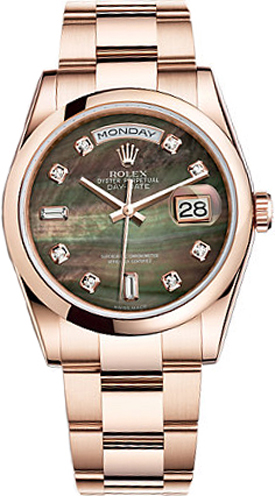 Rolex Day-Date Watches  Mother of Pearl Black Self winding Automatic 118205-BMOPDO Watch