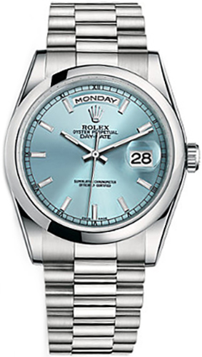 Rolex Day-Date Watches Ice Blue Self winding Automatic 118206-0040 Watch