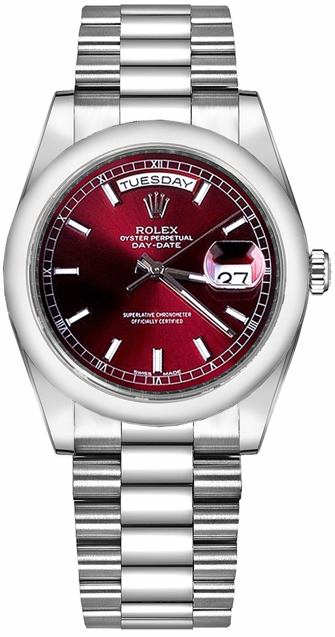 Rolex Day-Date Watches  Cherry Red Self winding Automatic 118206-0121 Watch