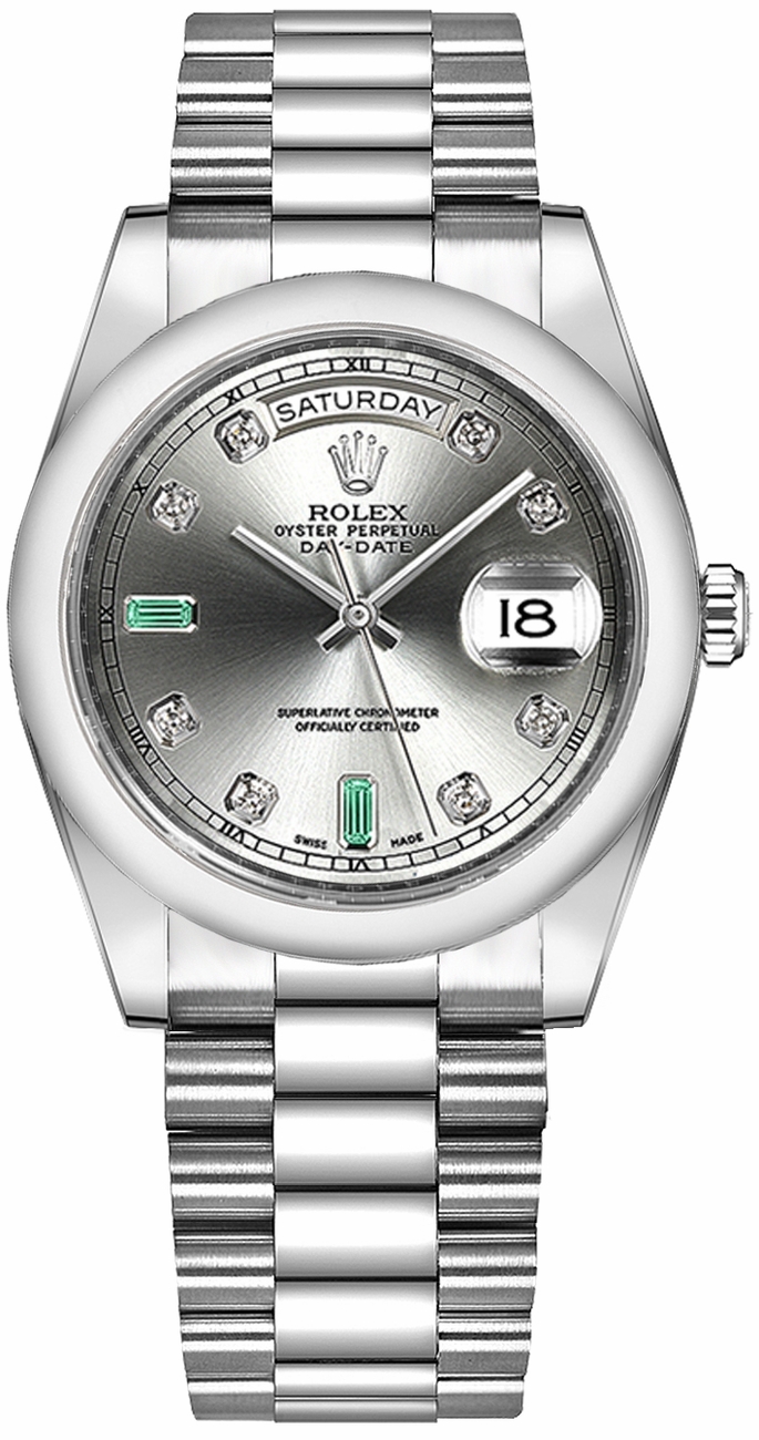 Rolex Day-Date Watches Grey Self winding Automatic 118206-0114 Watch