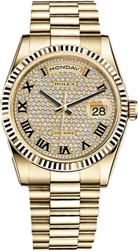Rolex Day-Date Watches Diamonds Self winding Automatic 118238-0129 Watch