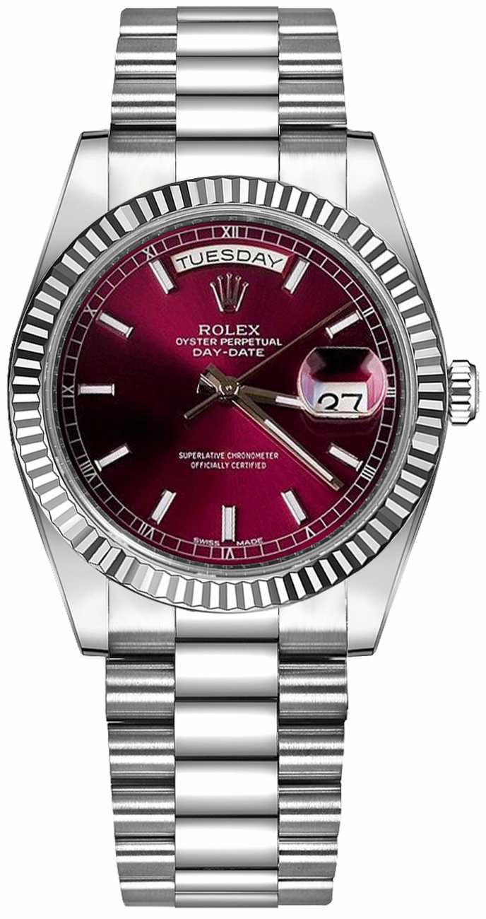 Rolex Day-Date Watches Unisex Cherry Red Self winding Automatic 118239-0288 Watch