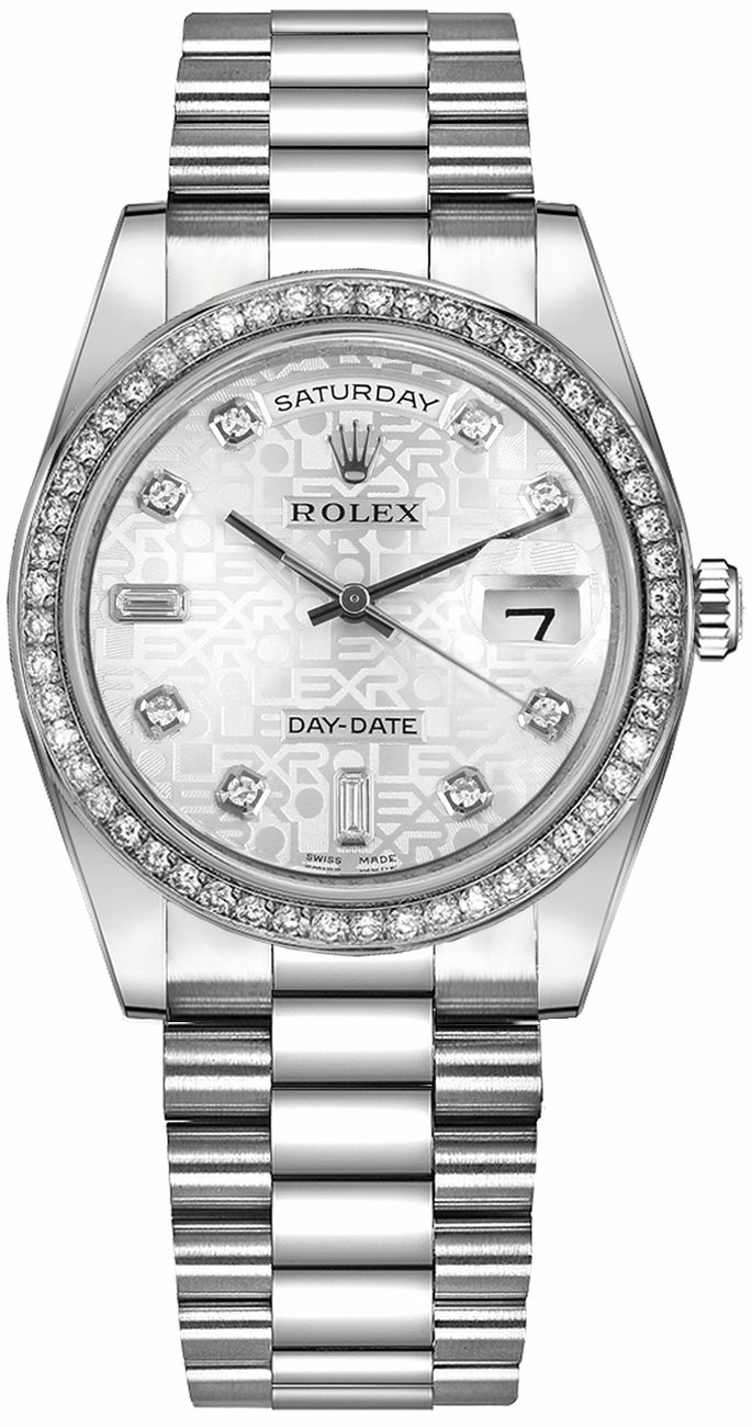 Rolex Day-Date Watches Unisex Silver Self winding Automatic 118346-0050 Watch