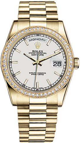 Rolex Day-Date Watches Unisex White Self winding Automatic 118348-0070 Watch