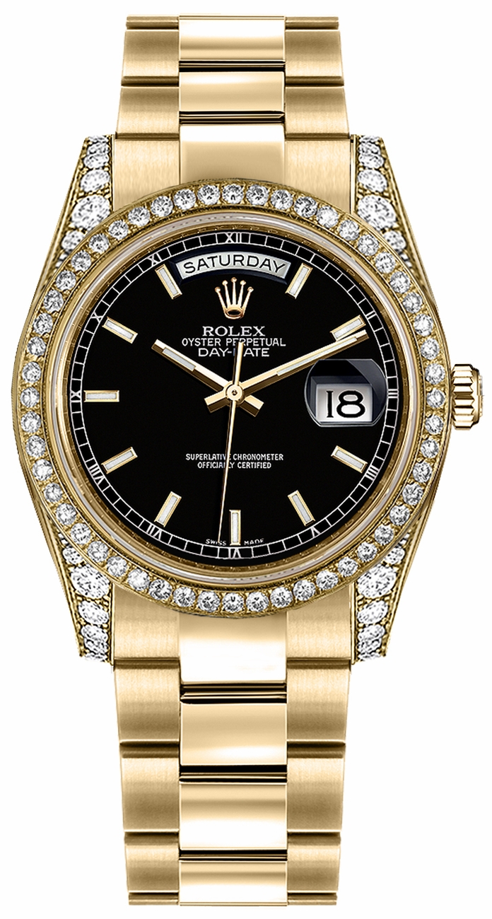 Rolex Day-Date Watches Ladies Black Self winding Automatic 118388-0190 Watch