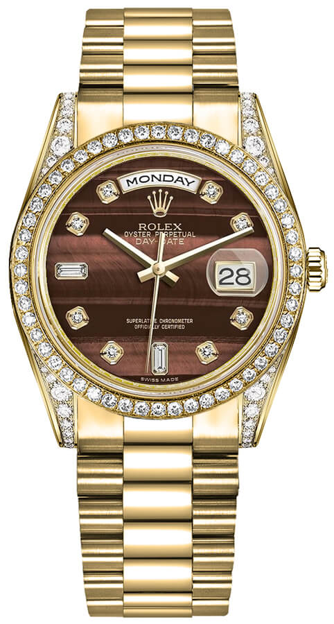Rolex Day-Date Watches Unisex Brown Self winding Automatic 118388-0129 Watch