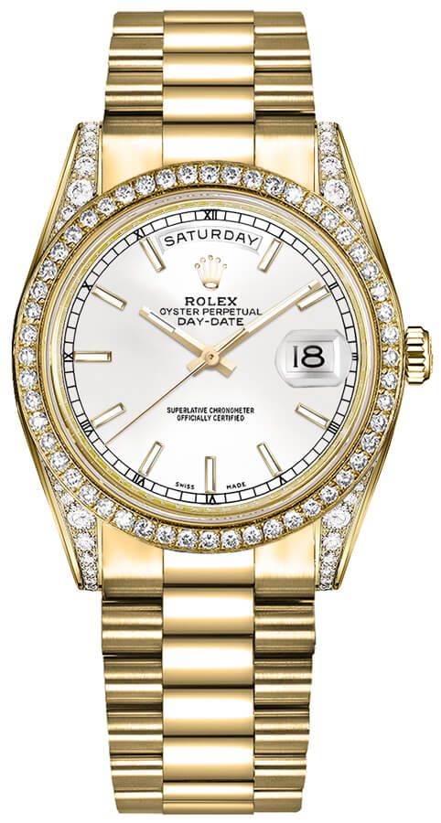 Rolex Day-Date Watches Mens White Self winding Automatic 118388-0186 Watch