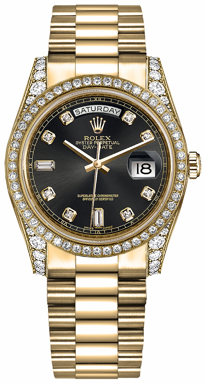 Rolex Day-Date Watches Ladies Black Self winding Automatic 118388-0021 Watch