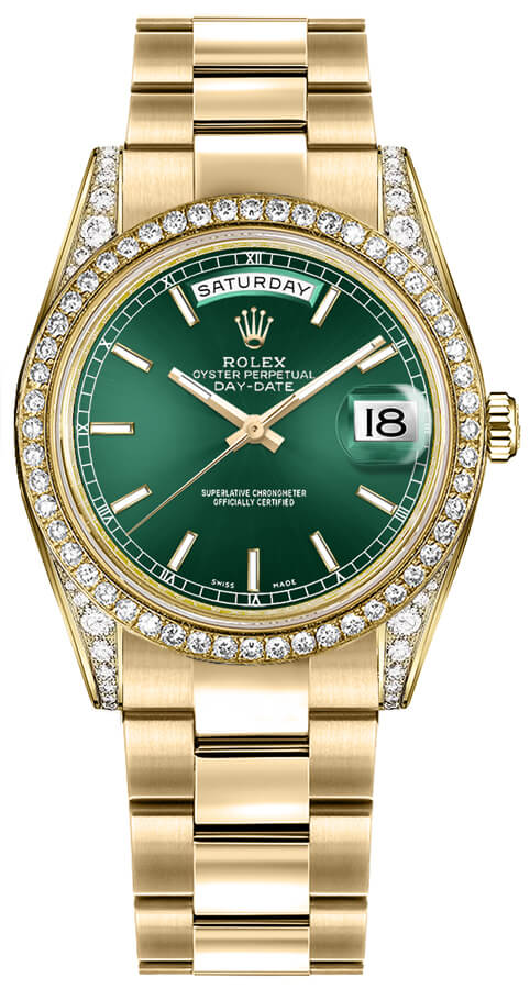 Rolex Day-Date Watches Ladies Green Self winding Automatic 118388-0195 Watch