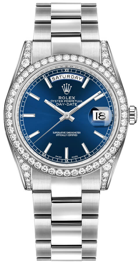 Rolex Day-Date Watches Unisex Blue Self winding Automatic 118389-0125 Watch