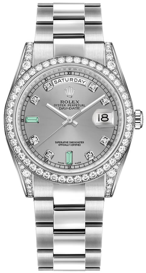 Rolex Day-Date Watches Unisex Grey Self winding Automatic 118389-0124 Watch