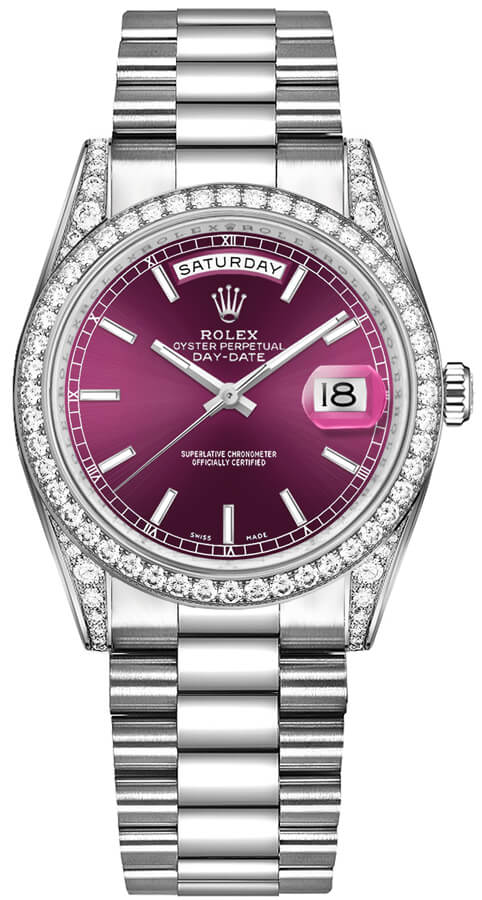 Rolex Day-Date Watches Unisex Cherry Red Self winding Automatic 118389-0106 Watch