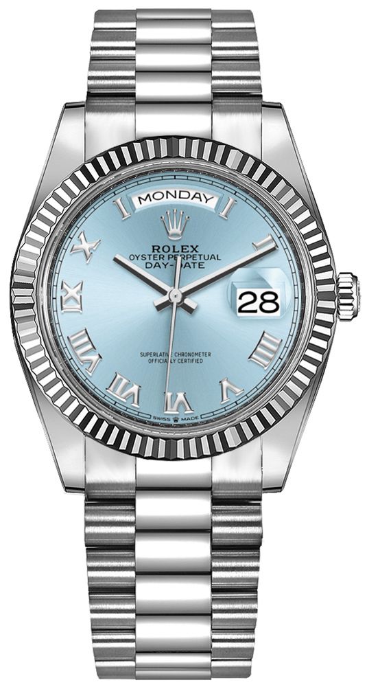 Rolex Day-Date Watches Unisex Blue Self Winding Automatic 128236-0008 Watch