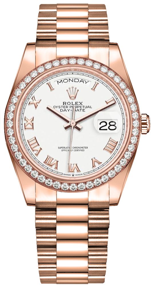 Rolex Day-Date Watches Unisex White Self Winding Automatic 128345RBR-0054 Watch