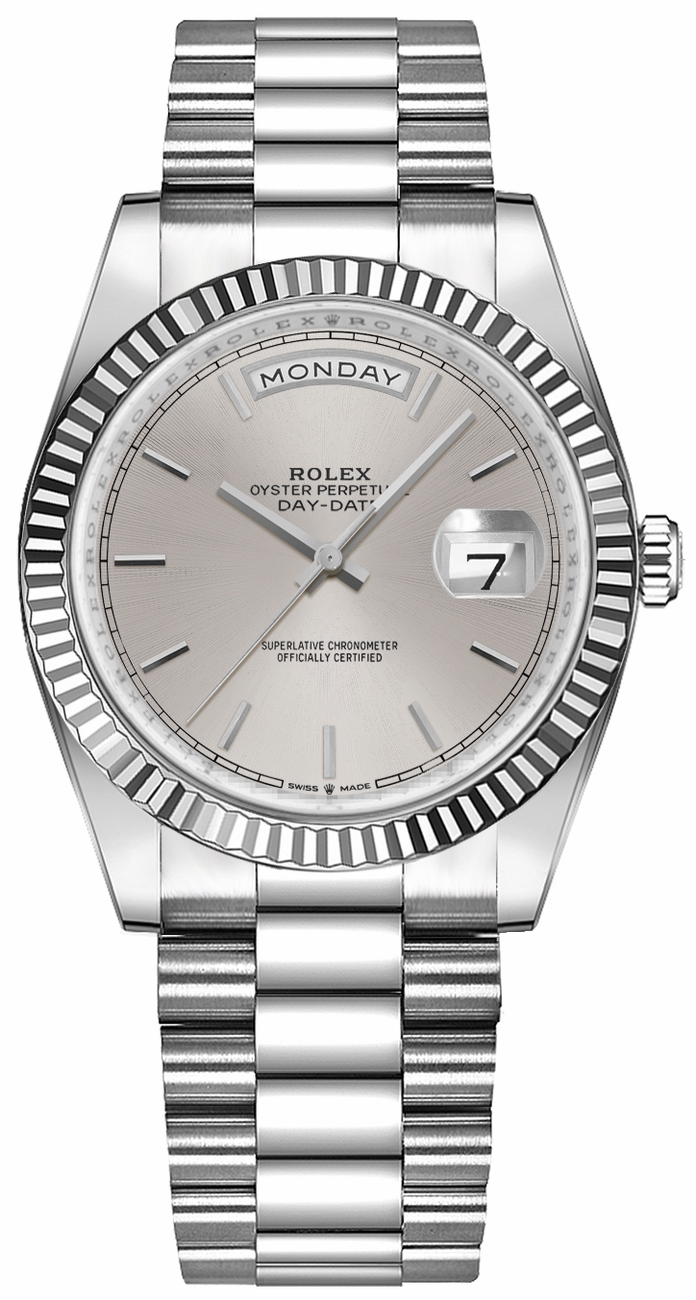 Rolex Day-Date Watches Ladies Silver Self winding Automatic 128239-0005 Watch