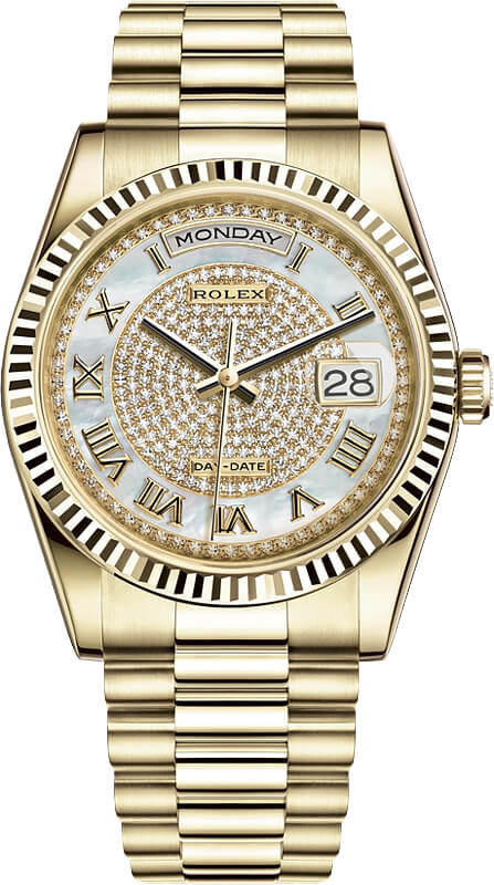 Rolex Day-Date Watches Pearl White Self winding Automatic 118238-0123 Watch