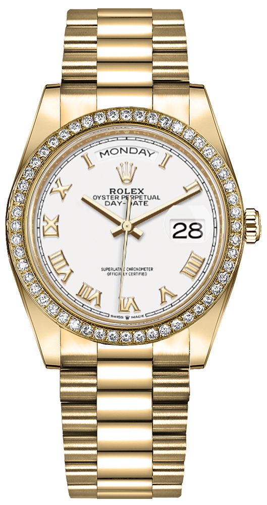 Rolex Day-Date Watches Unisex White Self Winding Automatic 128348RBR-0042 Watch