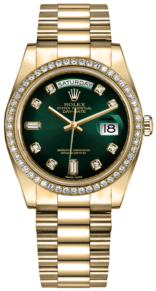 Rolex Day-Date Watches Unisex Green Ombre Self winding Automatic 128348RBR-0035 Watch