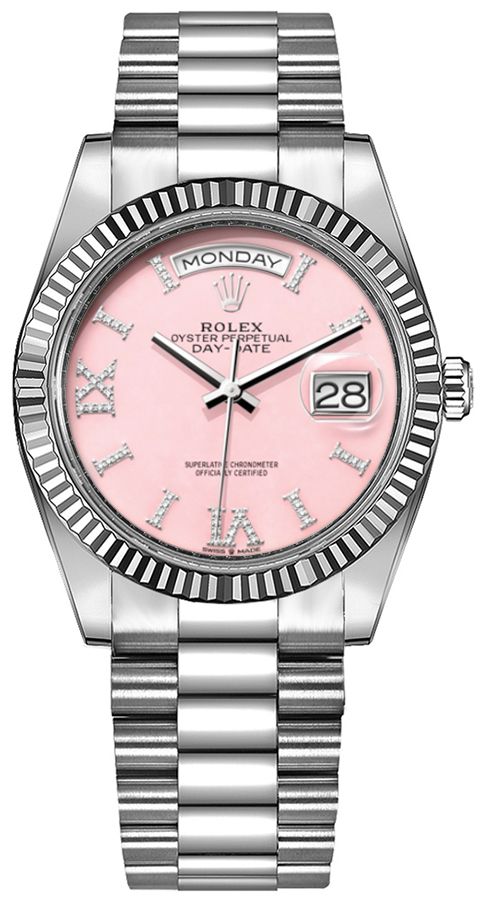 Rolex Day-Date Watches Unisex Pink Self Winding Automatic 128236-0006 Watch