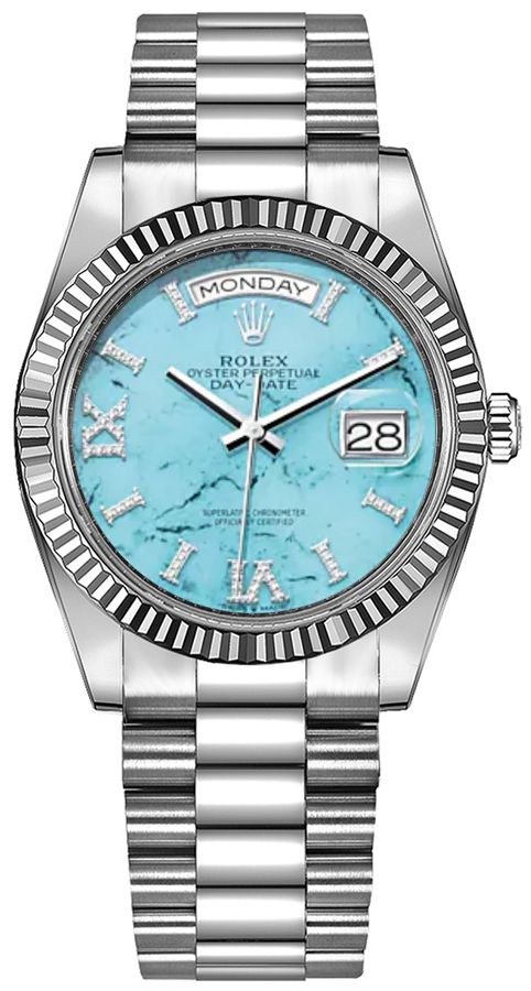 Rolex Day-Date Watches Unisex Blue Self Winding Automatic 128236-0011 Watch