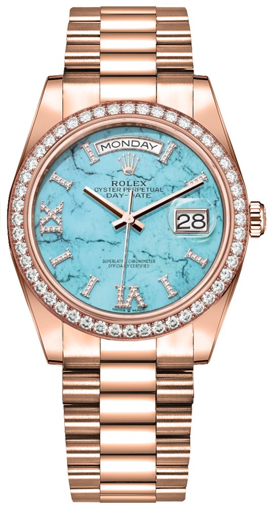 Rolex Day-Date Watches Unisex Blue Self Winding Automatic 128345RBR-0064 Watch
