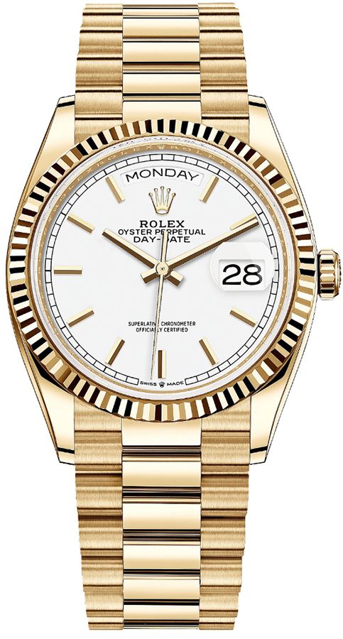 Rolex Day-Date Watches Unisex White Self Winding Automatic 128238-0081 Watch