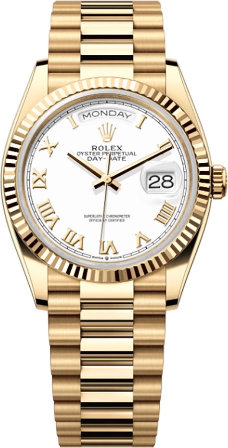 Rolex Day-Date Watches Unisex White Self Winding Automatic 128238-0076 Watch