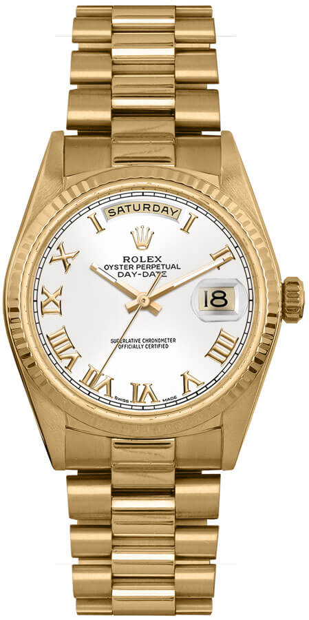 Rolex Day-Date Watches Unisex White Self winding Automatic 18038-WHTRP Watch