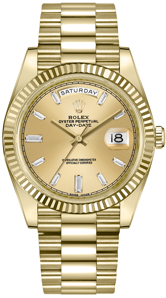 Rolex Day-Date Watches Mens Champagne Self winding Automatic Chronometer 228238-0005 Watch
