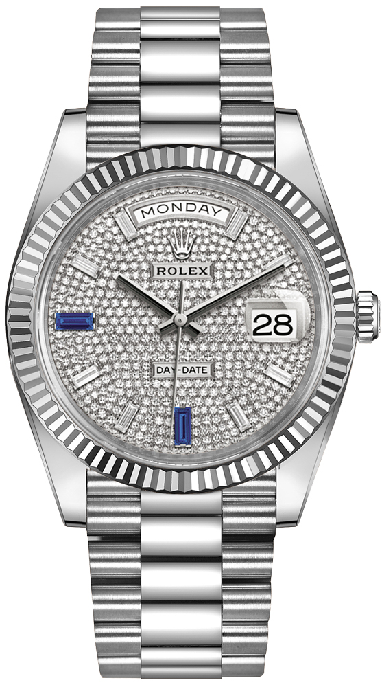 Rolex Day-Date Watches Mens Diamond Paved Self winding Automatic 228239-0049 Watch