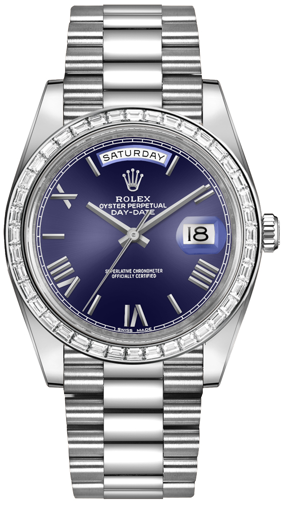 Rolex Day-Date Watches Mens Blue Self winding Automatic Chronometer 228396TBR-0026 Watch