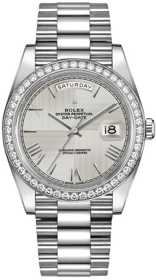 Rolex Day-Date Watches Mens Silver Self winding Automatic 228349RBR-0004 Watch