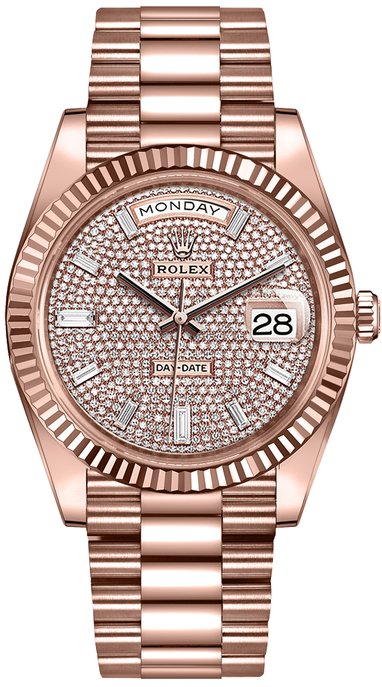 Rolex Day-Date Watches Mens Diamond Paved Self winding Automatic 228235-0036 Watch