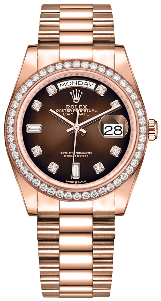 Rolex Day-Date Watches Ladies Brown Ombre Self winding Automatic 128345RBR-0040 Watch