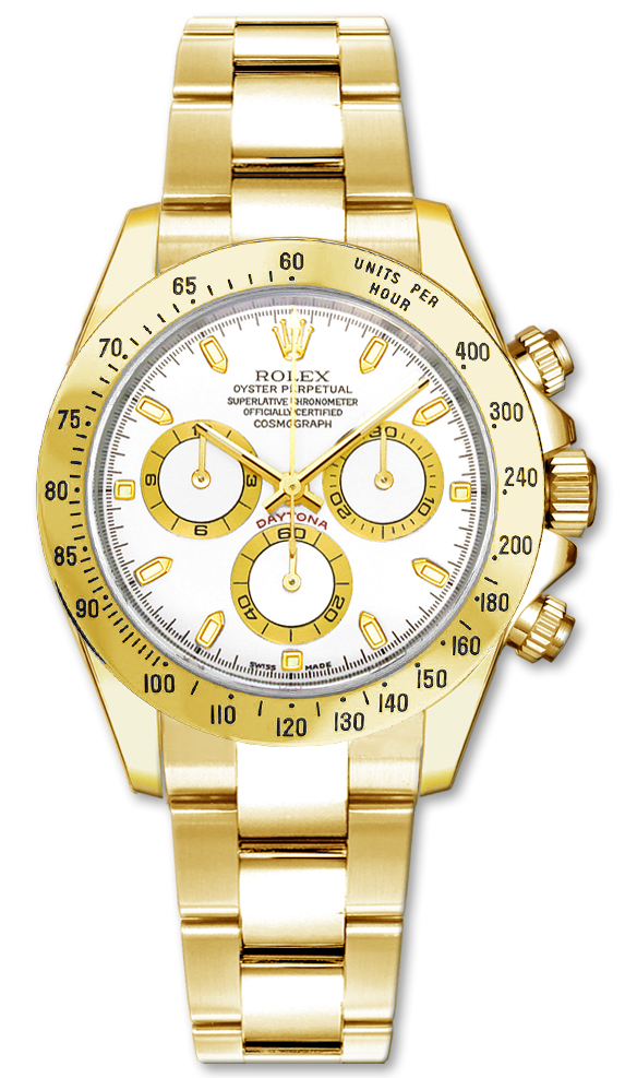 Rolex Cosmograph Daytona Watches Mens White Self winding Automatic 116528-0042 Watch