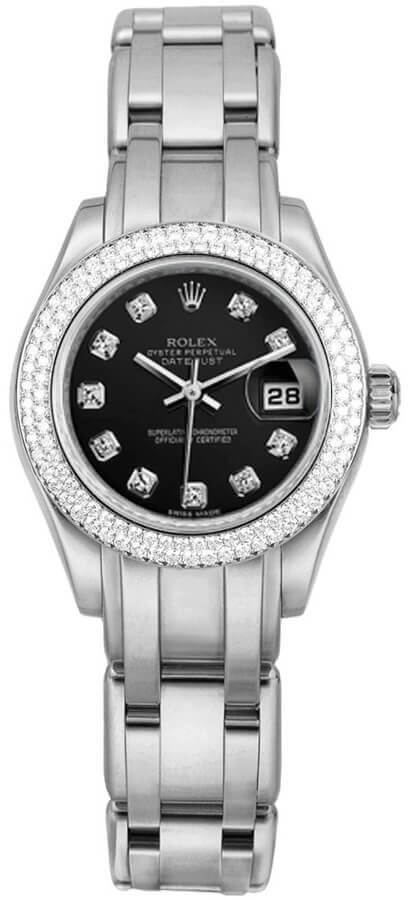 Rolex Pearlmaster Watches Ladies Black Self winding Automatic 80339-BLKD Watch