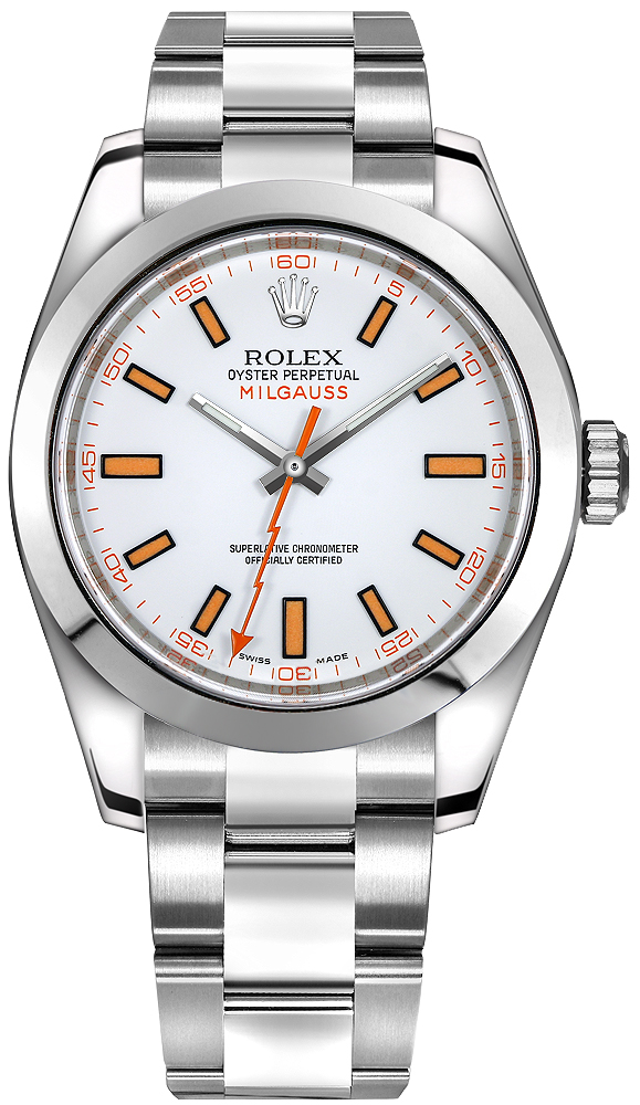 Rolex Milgauss Watches Mens White Self winding Automatic 116400-0002 Watch