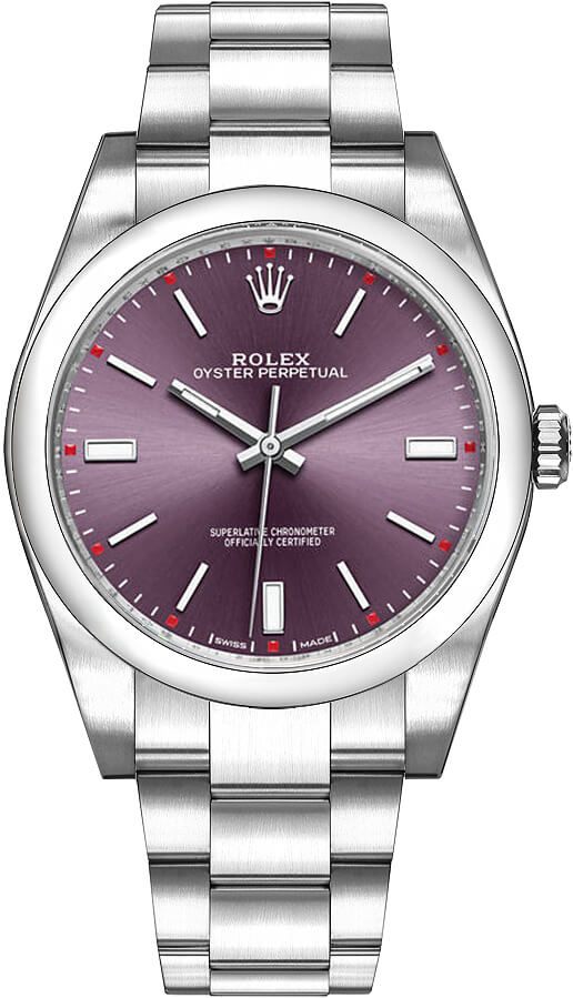 Rolex Oyster Perpetual Watches Mens Grape Red Self winding Automatic 114300-0002 Watch