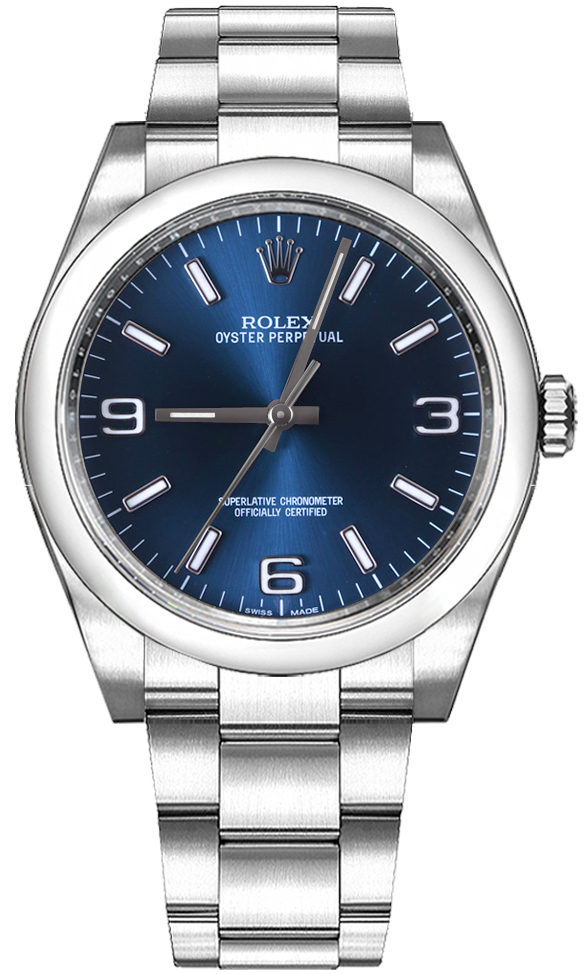 Rolex Oyster Perpetual Watches Unisex Blue Self winding Automatic 116000-0002 Watch