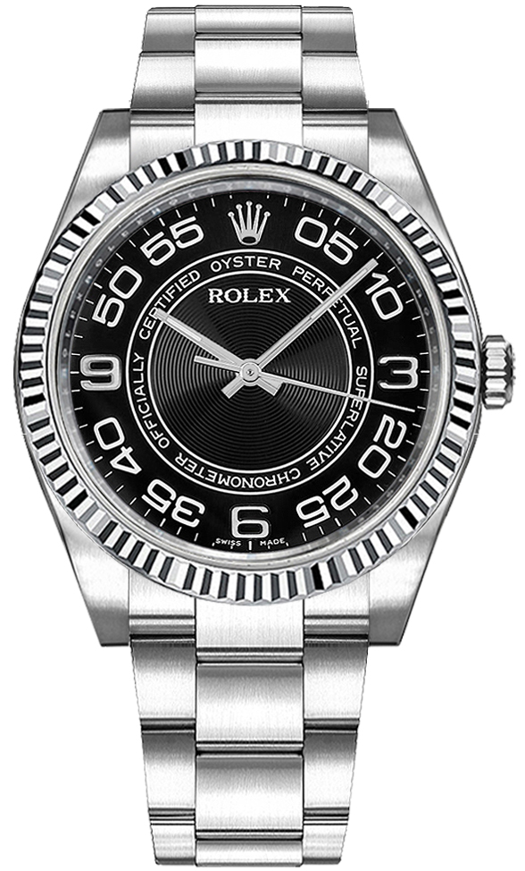 Rolex Oyster Perpetual Watches Ladies Black Self winding Automatic Chronometer 116034-BLKCAO Watch