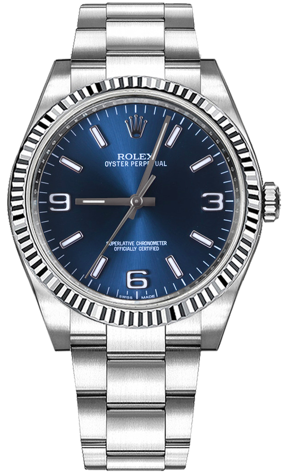 Rolex Oyster Perpetual Watches Ladies Blue Self winding Automatic 116034-BLUASO Watch