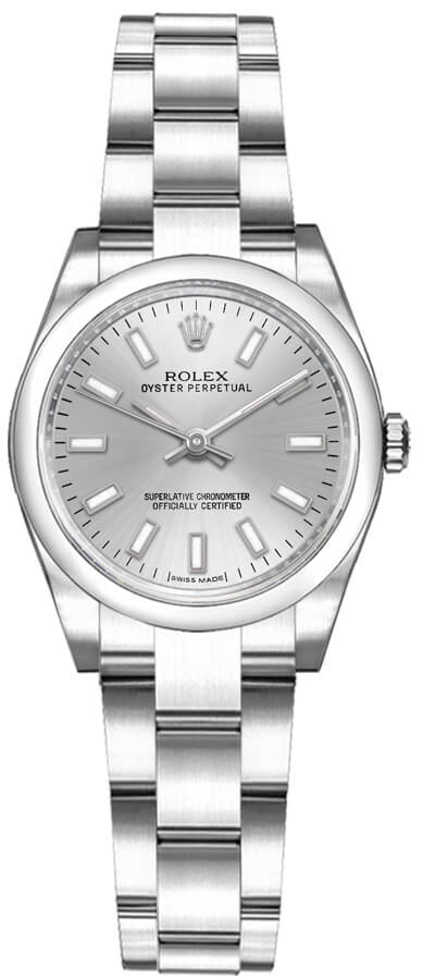 Rolex Oyster Perpetual Watches Ladies Silver Self winding Automatic 176200-0015 Watch