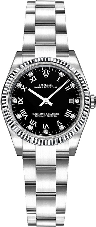 Rolex Oyster Perpetual Watches Ladies Black Self winding Automatic 176234-BLKRDO Watch