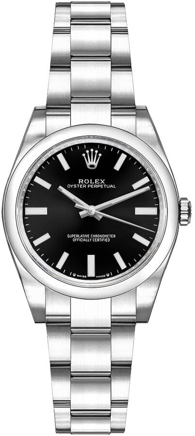 Rolex Oyster Perpetual Watches Ladies Black Self winding Automatic 276200-0002 Watch