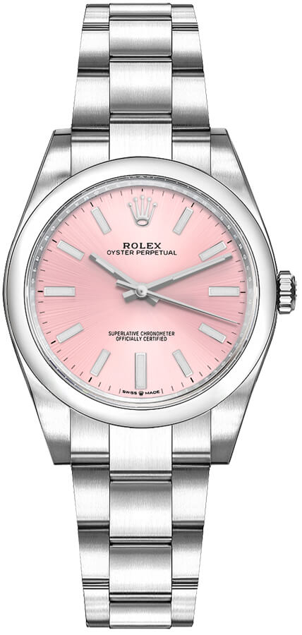 Rolex Oyster Perpetual Watches Ladies Pink Sunray Self winding Automatic 277200-0004 Watch