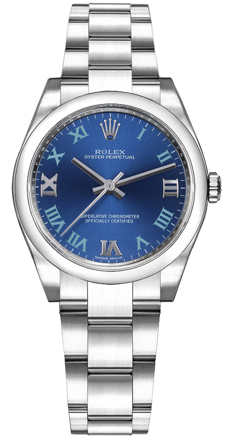 Rolex Oyster Perpetual Watches Ladies Azzuro Blue Self winding Automatic 177200-0015 Watch